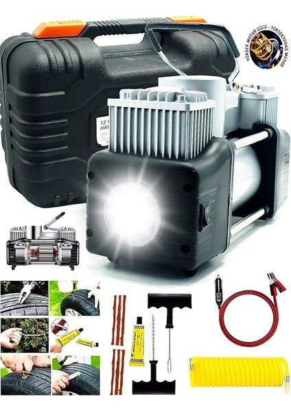 Çift Pistonlu 12 V 150 Psi Dakikada 85 Lt Araç Araba Lastik Bot Şişirme Kompresörü fiyatları