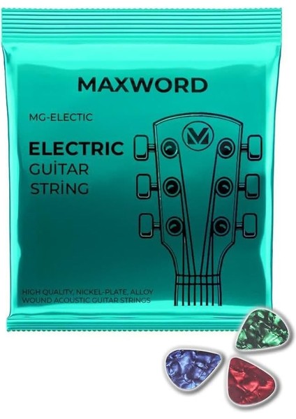 Gt-Electric Kaliteli Elektro Gitar Teli 1 Takım Set (Pena Hediye)