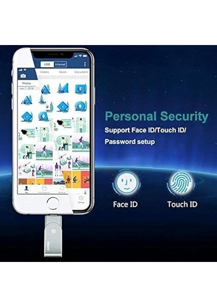 iPhone ve iPad Için USB Flash Sürücü Fotoğraf Çubuğu Bellek Çubuğu — USB 3.0 — Ios Pc Mac ve Windows Pc Için Harici Depolama Adaptörü Genişletme (128G, Gri) indirimleri