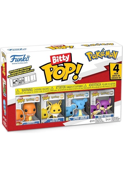 Bitty Pop! Pokemon - Charmander 4pkund Bir Sürpriz Mini Figür - 0,9 Inç (2,2 Cm) Koleksiyon Parçası Istiflenebilir Ekran Rafı Dahil - Hediye Fikri Parti Poşeti Çorabı