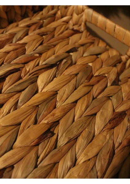 3lü Hasır Su Sümbülü Dikdörtgen Tepsi