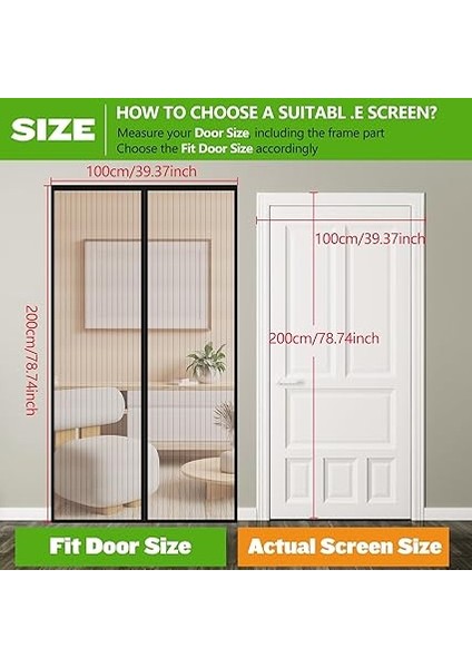 Mıknatıslı Sineklik, Kapı Sinekliği, 100 x 200 Cm, Balkon Kapısı Perdesi, Mıknatıslı Perde, Delmeden Balkon, Kiler Kapısı, Oturma Odası ve Teras Kapısı Için (Siyah) fiyatları