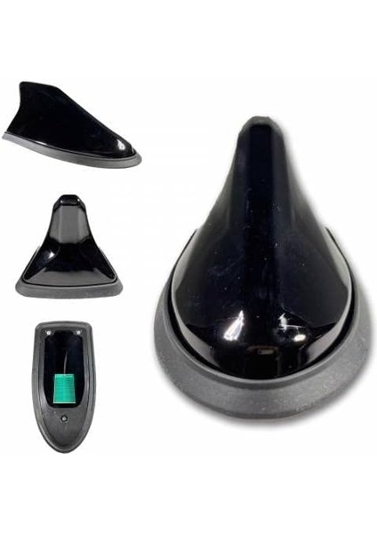 Car Accesories Oto Balık Sırtı Anten Elektrikli Köpekbalığı Balina Tavan Anteni Siyah