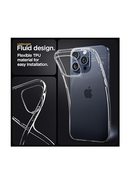 iPhone 15 Pro Max Kılıf Liquid Crystal 4 Tarafı Tam Koruma Crystal Clear - ACS06557 fırsatları