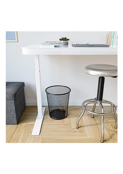 Classics Ev Veya Ofis Için Küçük Silindir Çöp Kutusu, 6 Galon Fileli Yuvarlak Kova, Hafif, Çelik Çöp Sepeti Seti, Çöp Veya Geri Dönüşüm Için, 2'li Paket, Siyah fırsatları