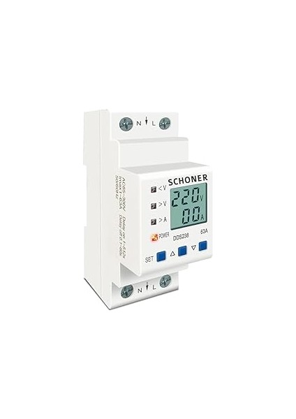 Gerilim Koruma Rölesi Yüksek Alçak Voltaj Akım Koruma Monofaze 63A Voltaj Koruyucu fiyatları