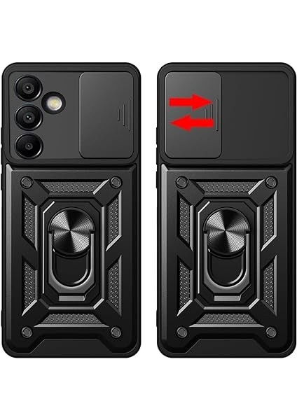 Samsung Galaxy S24 Fe ile Uyumlu Kılıf Sürgülü Siyah Panther Yüzüklü Silikon Orijinal (Samsung Galaxy S24 Fe ile Uyumlu, Sürgülü Siyah) modelleri