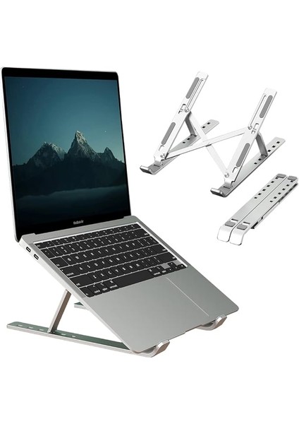 Dizüstü Bilgisayar Standı, MacBook Dizüstü Bilgisayar Tutacağı, Ayarlanabilir Ergonomik Katlanabilir Taşınabilir Alüminyum Stand, MacBook iPad Tablet, Dizüstü Tablet E-Kitap Yükselticisi,