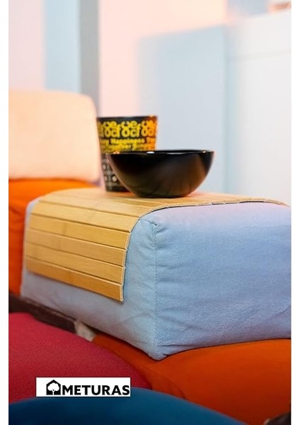 Katlanabilir Bambu Dikdörtgen Çok Amaçlı Koltuk Kolçak Üstü Bardaklık ve Tepsi Supla - Doğal Ahşap Bambu 46X32 cm Kolçak Tepsisi - Rahat Kullanım Için Kaymaz Yüzey Tasarım fiyatları