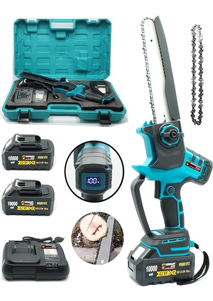 Germany Style Alman Dijital Gösterge Otomatik Yağlamalı Şarjlı El Testeresi Ağaç Odun Dal Kesme Budama