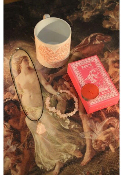 100 Dilde Seni Seviyorum Kupa - Pembe Kuvars Bileklik - Pembe Kuvars Kolye ve Pembe Cadı Tarot modelleri