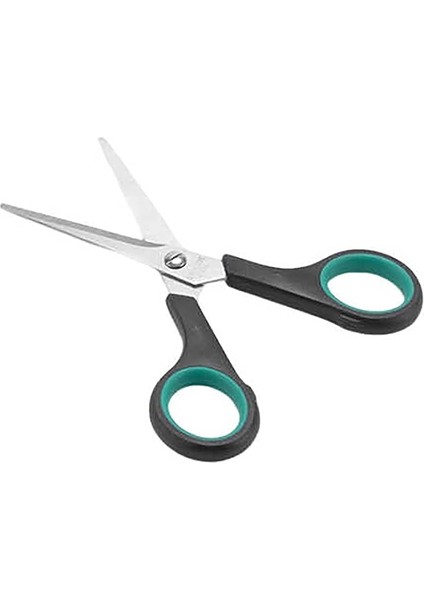 Paslanmaz Çelik Makas, Ergonomik Turkuaz-Siyah Tutma Kollu (18 Cm)