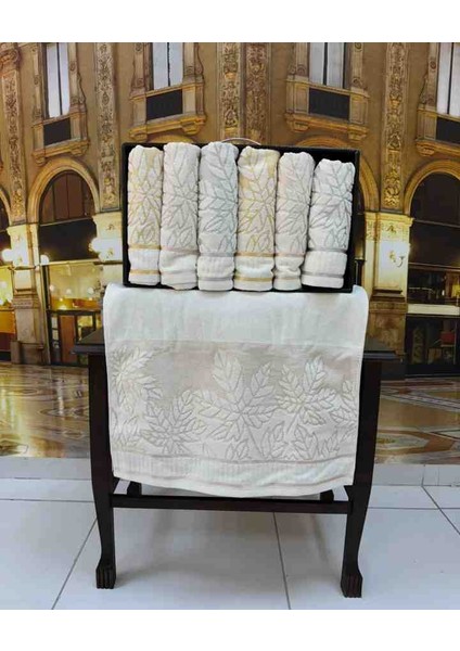 %100 Pamuklu Jakarlı 50×90 Kadife Kutulu Lüx Çeyizlik El ve Yüz Havlu Seti fiyatları