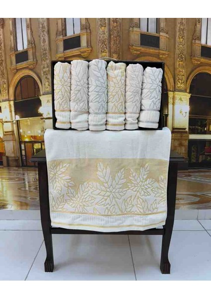 %100 Pamuklu Jakarlı 50×90 Kadife Kutulu Lüx Çeyizlik El ve Yüz Havlu Seti modelleri