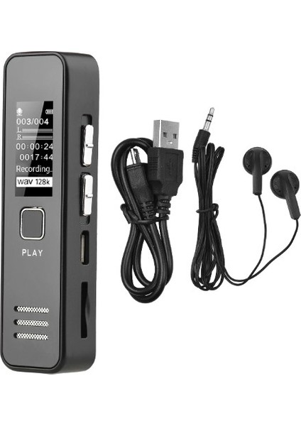 Yeni Model KB60 64GB Dijital Ekranlı Kulaklık Hediyeli Profesyonel Ses Kayıt Cihazı