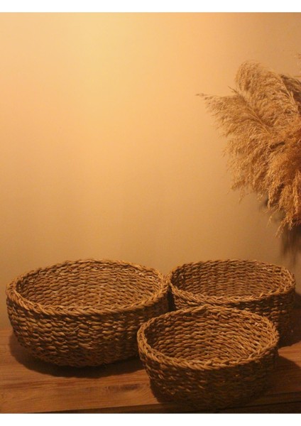 3lü Hasır Oval Çok Amaçlı Düzenleyici Sepet modelleri