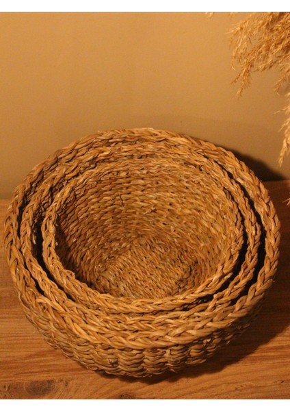 3lü Hasır Oval Çok Amaçlı Düzenleyici Sepet fırsatları