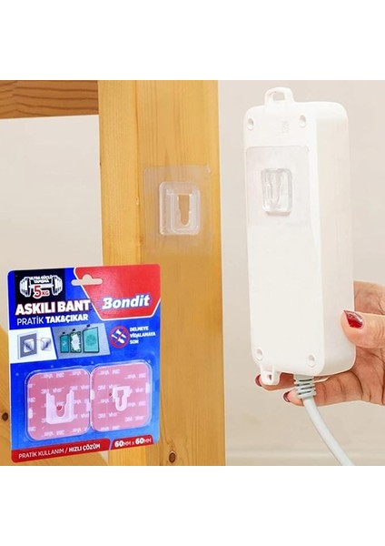 Bondit 3m Yapışkanlı Tablo Resim Duvar Askı Bandı Sök Tak 5 kg