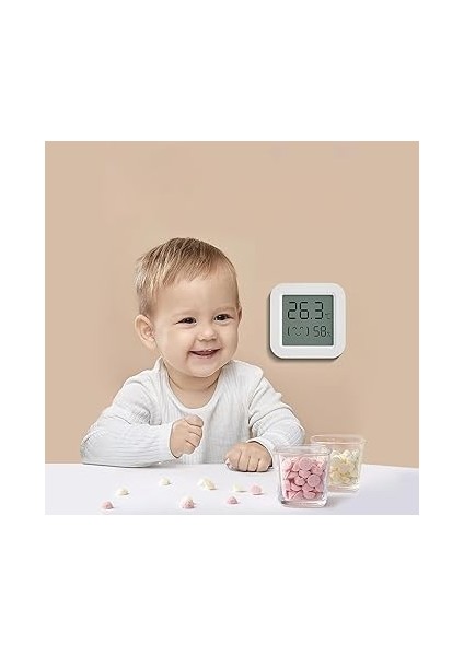 Isı ve Nem Ölçer Termometre Bluetoooth Bağlantılı Dijital Termometre LCD Ekranlı Isı Nem Ölçer, Ios/android ile Uyumlu,çucuk,bebek,ev Vs. Için, Beyaz modelleri