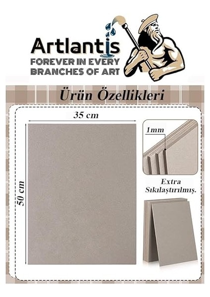 Mukavva Gri 1 mm 35X50 cm 5 Adet Sert Karton Ekstra Sıkıştırılmış 35 * 50 Mukavva Gri Renkli 5 Adet modelleri