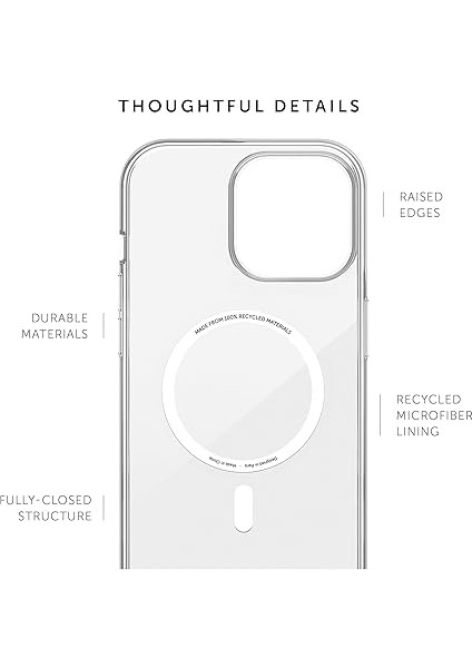 Union (Re Clear Kılıf - Şeffaf Sararma Önleyici Kılıf - Magsafe Dahili Mıknatıslarla Uyumlu - Geri Dönüştürülmüş Malzemeler - iPhone 15 Pro Max Için Askeri Sınıf Düşme Koruması ile Ultra indirimleri