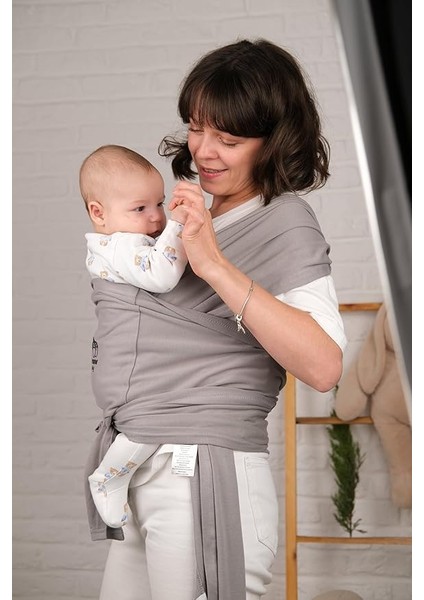 Baby Sırt Destekli Ayarlanabilen Sling, Wrap, Taşıma Şalı, Ana Kucağı (Gri)