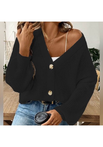 Düğme Detay Triko Bluz
