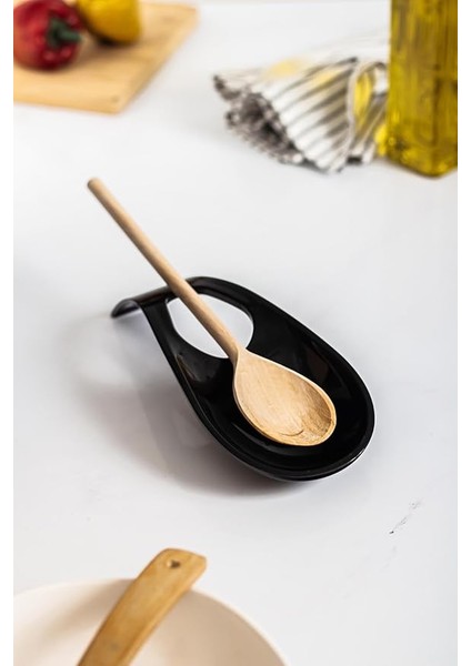 Akrilik Siyah Tezgah Üstü Kirli Kaşıklık &amp; Kepçe Altlığı