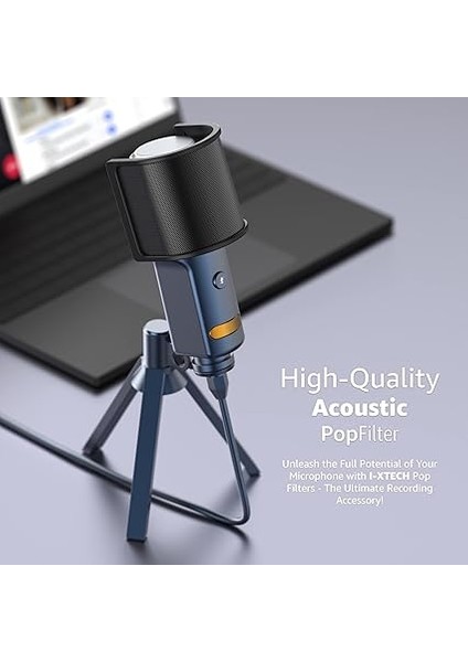 Pop Filtresi, [yükseltilmiş Üç Katman] Metal Örgü ve Köpük ve Eta Katmanlı Mikrofon Pop Filtresi, Mikrofon Ön Cam Kapağı, Vokal Kaydı Için El Tipi Mikrofon Si, Youtube Siyah Süngerli indirimleri