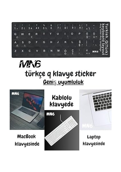 Mtrq Türkçe Q Klavye Sticker/laptop Pc Uymlu Türkçe Q Sticker/türkçe Q Klavye Sticker (3) fırsatları