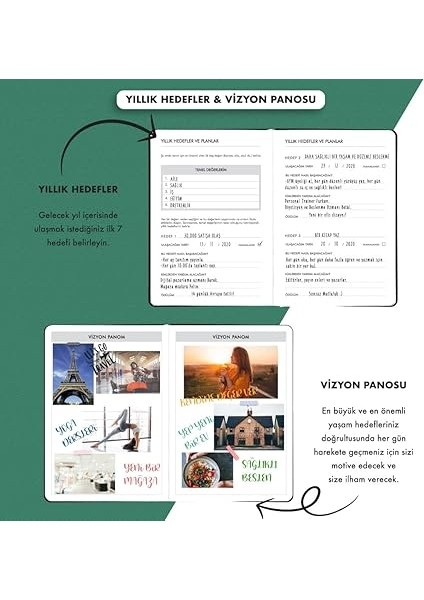 Fz Planner Tarihsiz Haftalık Planlayıcı Deri Ajanda Etnik, Yeşil indirimleri