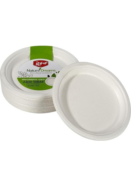 Nature Ekolojik Karton Kağıt Parti Tek Kullanımlık Tabak - 22 Cm. - 50 Adetlik 1 Paket fırsatları