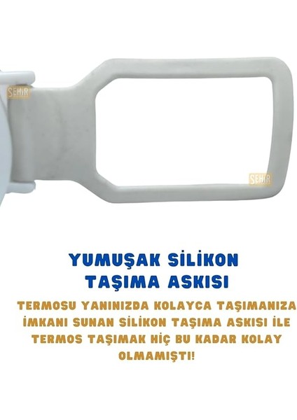 650ML Lisanslı Çift Katlı Paslanmaz Çelik Termos 8 Saat Sıcak Soğuk Hediye Kutulu Beyaz indirimleri
