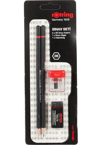 RO-2090068WK Sınav Seti - Sınav Kalemi, Silgi, Kalemtraş, Siyah