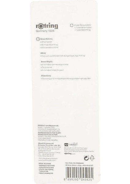 RO-2090068WK Sınav Seti - Sınav Kalemi, Silgi, Kalemtraş, Siyah modelleri