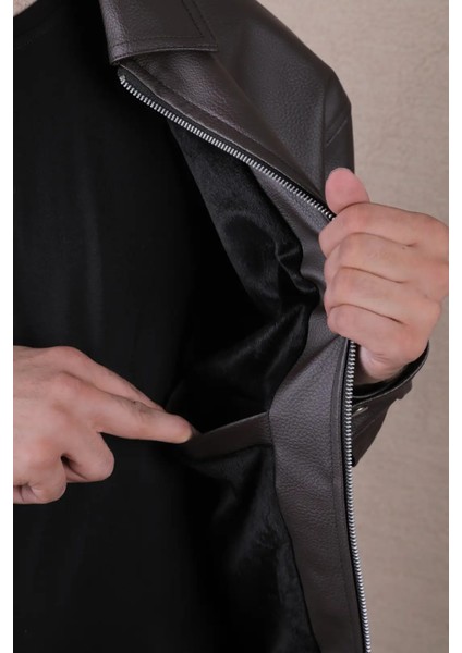 Oversize Rahat Kalıp Düz Erkek Deri Ceket indirimleri