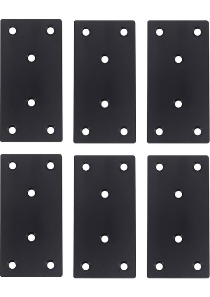 Düz Bağlantı Bağlantı Plakaları, 6'lı Paket (100 x 50 x 2 Mm), Metal Kereste Sabitleme Onarım Konektörü Plaka Panosu Pencere Mobilya Braketleri
