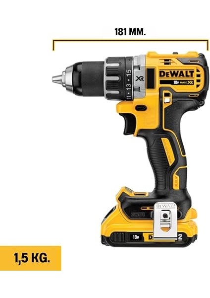 DCD791D2/QW Şarjlı Kömürsüz Çift Akülü Matkap/vidalama Sarı&amp;siyah modelleri