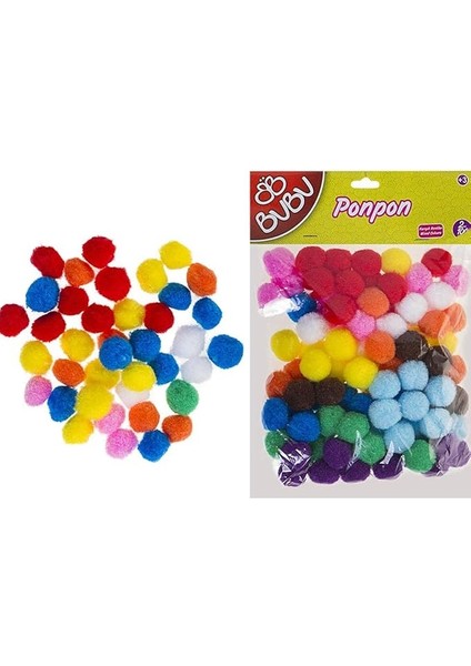100'LÜ 2 cm Renkli Ponpon BU-BU00109