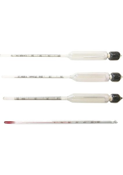 3'lü Set Termometreli Alkolmetre 0-40-70-100