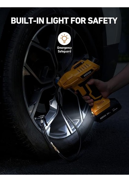 2'si 1 Arada Metal Silindir Hava Kompresörü, 20V Pil ve 12V Araç Güç Kaynağı, Motosiklet, Araba ve Bisiklet Için 160 Psı Taşınabilir Akülü Elektrikli Kompresör indirimleri