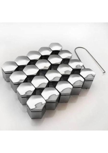 Group (8188) Bijon Kapağı Krom Efekt 17MM 20'li Set ile Uyumlu