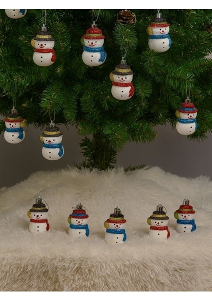 YILBAŞI SÜSÜ 7cm Neşeli Kardan Adamlar –8’li Yılbaşı Ağaç Süsü-Gülümseyen Kış –kardan Adam Temalı Ağaç Süsü Seti fiyatları