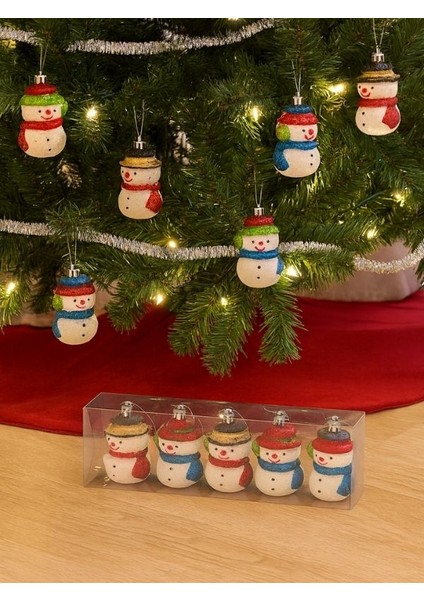 YILBAŞI SÜSÜ 7cm Neşeli Kardan Adamlar –8’li Yılbaşı Ağaç Süsü-Gülümseyen Kış –kardan Adam Temalı Ağaç Süsü Seti modelleri