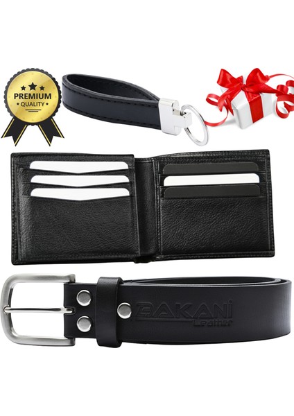 Hakiki Deri Erkek Kemer Cüzdan Anahtarlık Set, Premium Cüzdan Kemer Hediye Seti, Babalar Günü Hediyesi, Sevgililer Günü Hediyesi, Yıldönümü Hediyesi