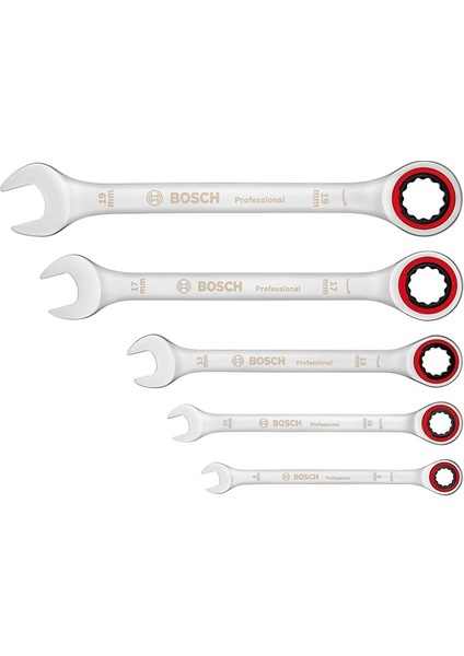 Professional, Cırcırlı Anahtar Seti, Anahtar Takımı 5 Parça, 8,10,13,17,19MM, 1600A02Z3D, Mavi