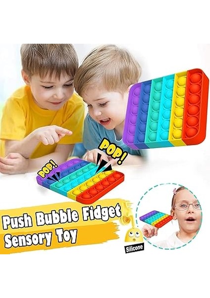 2parça Push Pop Bubble Sensory Fidget Toys,pop It Toy, Push Pop Pop Kabarcık Duyusal Kıpır Kıpır Oyuncak, Kaygıyı Giderir,sıkıcı Zamanı Geç indirimleri