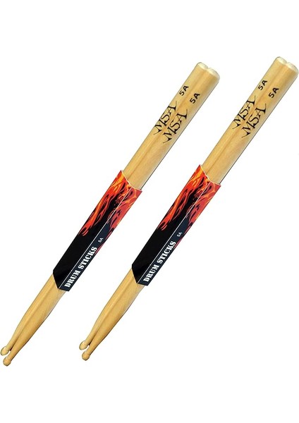 Bilinmeyen Çift Baget 5A 4 Adet Akçaağaç Mallet Sticksahşap Kafalı Drumsticks Impact Sticks 5A