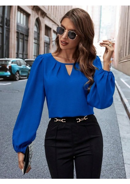 Eyesof Kadın Uzun Kollu Damla Detaylı Ithal Krep Bluz fiyatları
