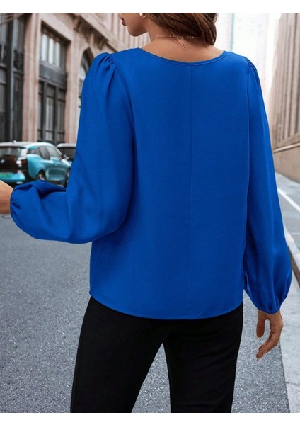 Eyesof Kadın Uzun Kollu Damla Detaylı Ithal Krep Bluz modelleri